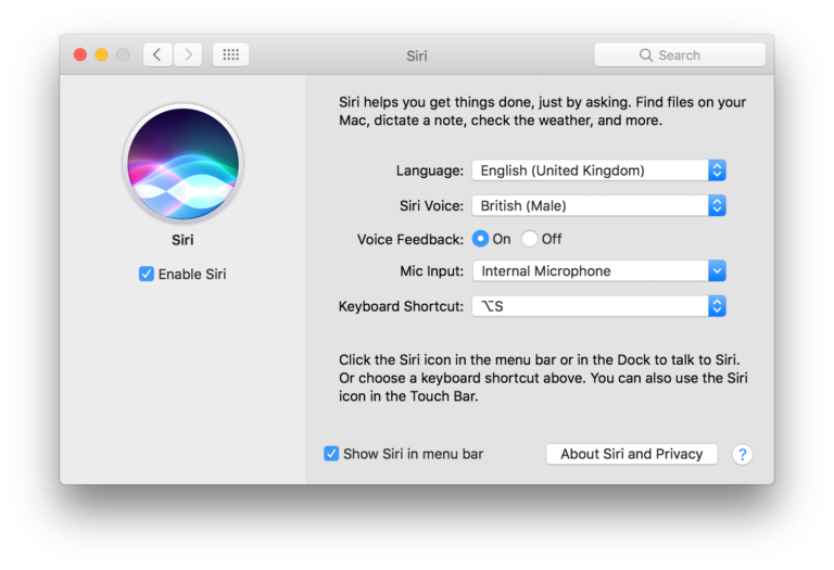 Как отключить siri на mac os